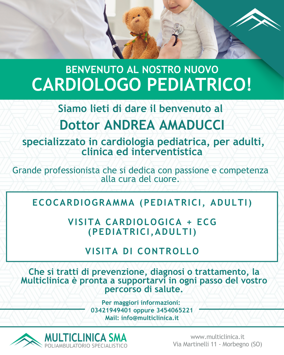 Nuovo cardiologo pediatrico - dott. Andrea Amaducci