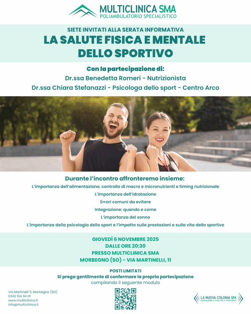 La salute fisica e mentale dello sportivo: serata informativa in Multiclinica SMA